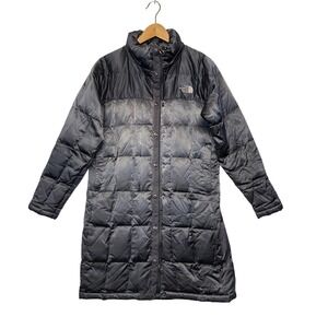 The North Face Womens 600 Fill Down Quilted Long Parka Puffer Jacket Black Small